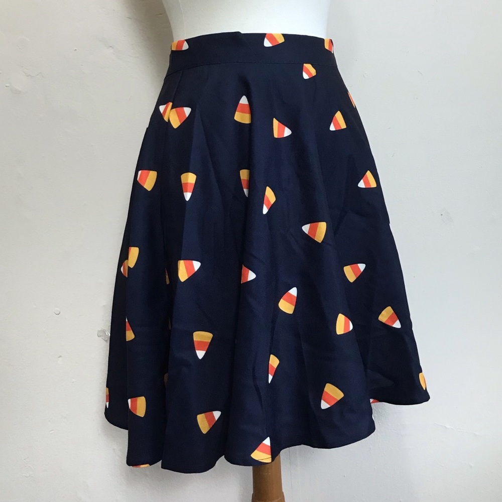 ModCloth Halloween Candy Corn Circle Skirt